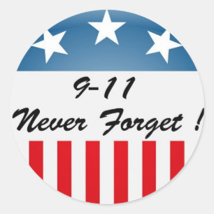 Pegatina Redonda ¡9/11 nunca olvide!