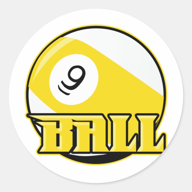 Pegatina Redonda 9 Ball (Anverso)