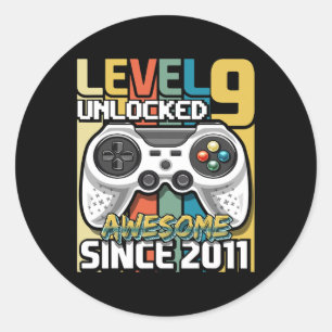 Pegatina Redonda 9 Desbloqueados Impresionantes Videojuegos 2011 No