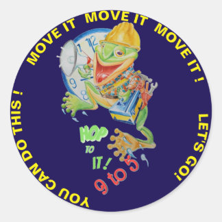 Pegatina Redonda 9to5 Motivator Frog Sticker 