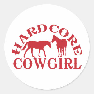 Pegatina Redonda A262 hardcore cowgirl red