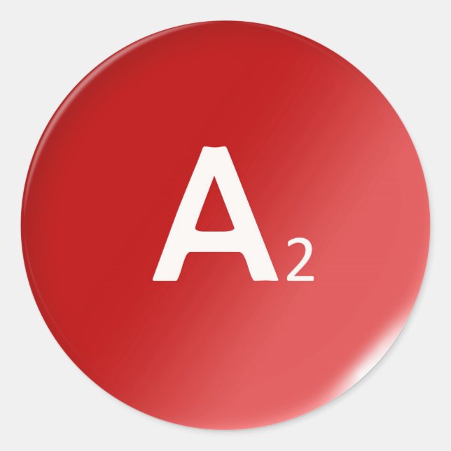 Pegatina Redonda a2 medicamento de grupo de sangre de gota humana (Anverso)