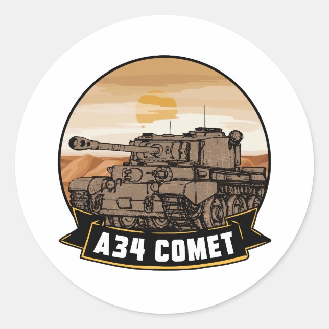 PEGATINA REDONDA A34 COMET (Anverso)