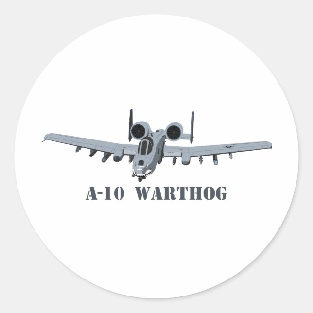 Pegatina Redonda A-10 Warthog (Anverso)
