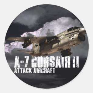 Pegatina Redonda A-7 Corsair II