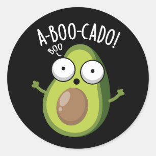 Pegatina Redonda A-boo-cado Aguacate Divertido Chistes de Espanto d