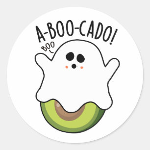 Pegatina Redonda A-boo-cado Funny Aguacate Puns