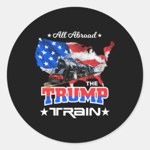 Pegatina Redonda A bordo del tren de Trump 2022