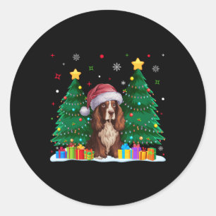 Pegatina Redonda A Boykin Spaniel Dog le encantan los Navidades feo