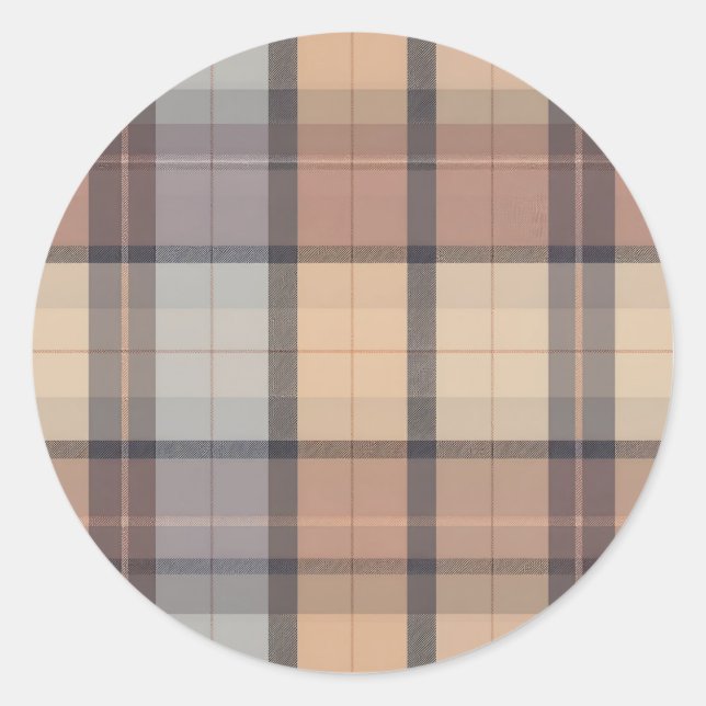 Pegatina Redonda A cuadros (Anverso)