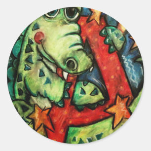 Pegatina Redonda A es para el lagarto