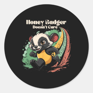 Pegatina Redonda A Honey Badger no le importa lo divertido que sea 