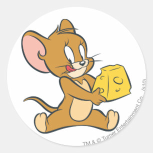 Pegatina Redonda A Jerry Le Gusta Su Queso