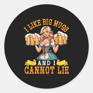 Pegatina Redonda A La Chica Bavaria Beer Maiden Me Gustan Los Big M