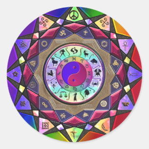 Pegatina Redonda A la derecha aquí, ahora