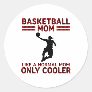 Pegatina Redonda A la madre del baloncesto le gusta la madre normal