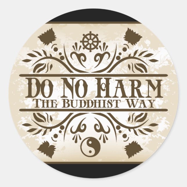 Pegatina Redonda A la manera budista (Anverso)