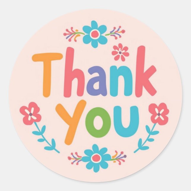 Pegatina Redonda  A Little Flower, A Big Thank You Sticker (Anverso)