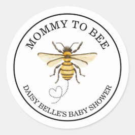 Pegatina Redonda A little Honey Is On The Way Baby Shower Stickers