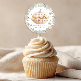 Pegatina Redonda A Little Pumpkin Fall Baby Shower Favor Sticker