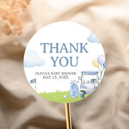 Pegatina Redonda A Little Putter Golf Baby Shower