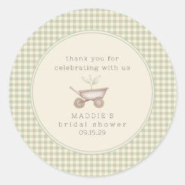 Pegatina Redonda A Little Sprout is on the Way Baby Shower 