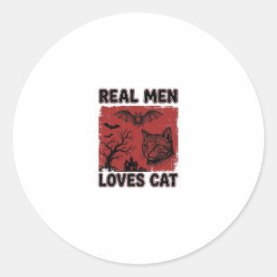 Pegatina Redonda A los hombres de verdad les encantan las camisetas