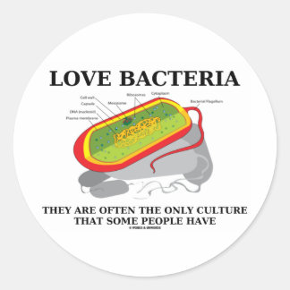 Pegatina Redonda A Menudo, las bacterias solo tienen cultura alguna