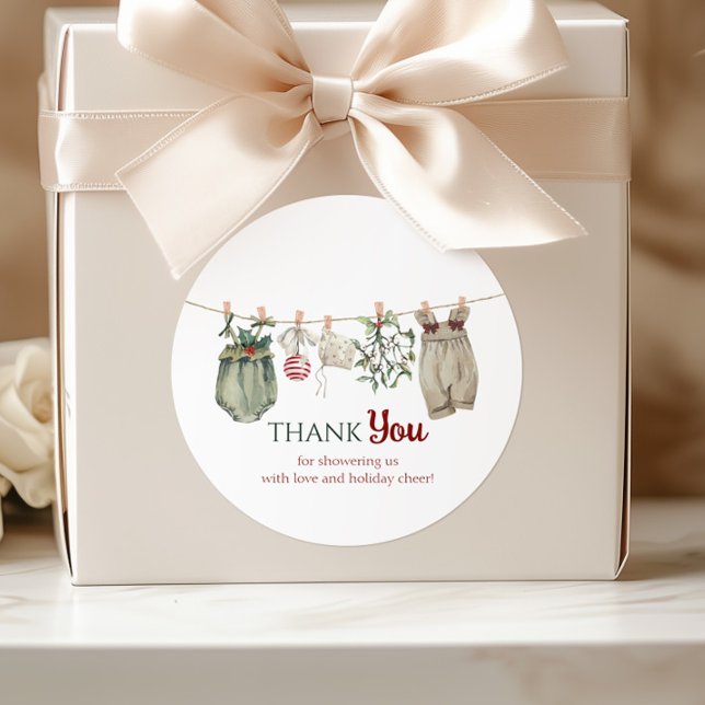 Pegatina Redonda A Merry Little Girl Christmas Clothes Thank You (Subido por el creador)