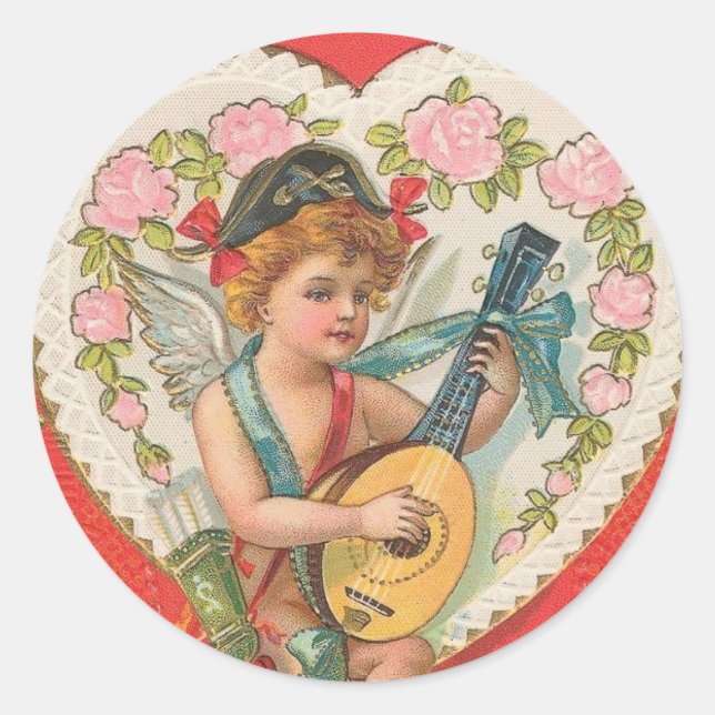 Pegatina Redonda A mi San Valentín (Anverso)
