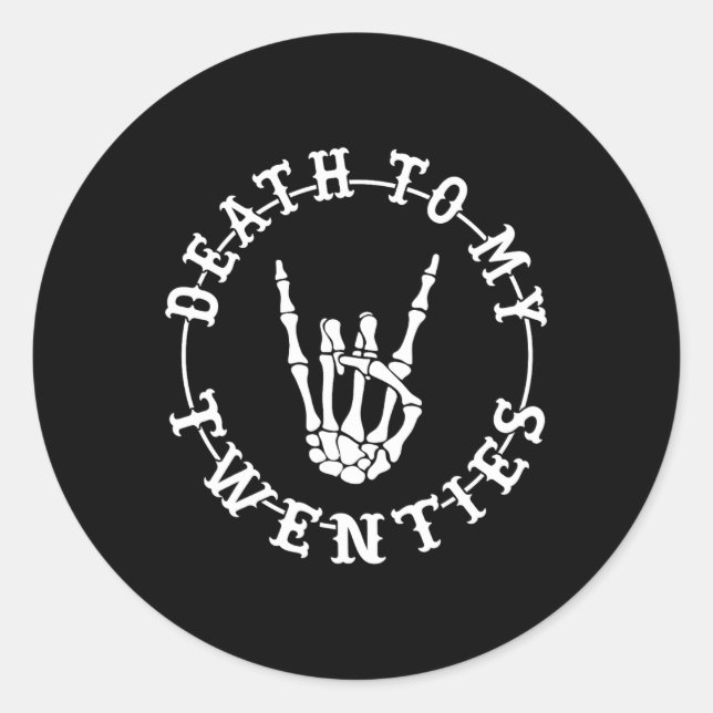 Pegatina Redonda A mis 20 años, 30 cumpleaños, Skeleton Hallowe (Anverso)