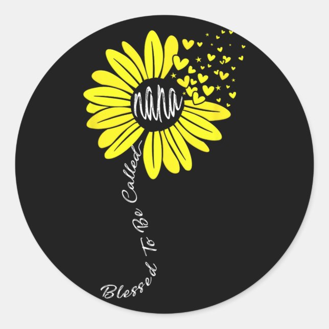 Pegatina Redonda A Nana Happy Mothers Day Sunflower Fami (Anverso)
