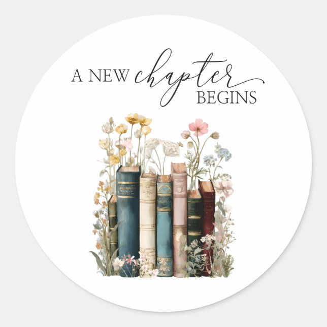 Pegatina Redonda A New Chapter Begins Stickers (Anverso)