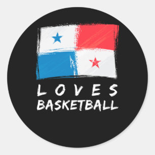 Pegatina Redonda A Panamá le encanta el baloncesto