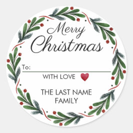 Pegatina Redonda A partir de las pegatinas navideñas Guiso verde y