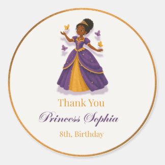 Pegatina Redonda A princess Birthday Stickers 
