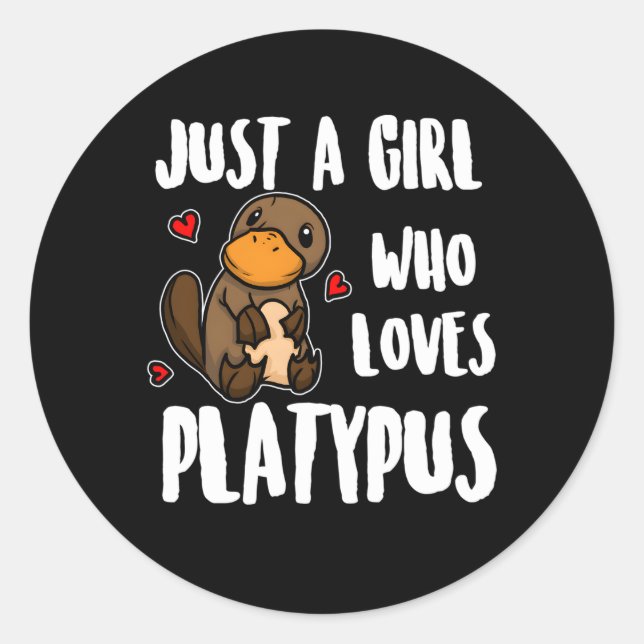 Pegatina Redonda A Quien Le Encanta Platypus Platypus (Anverso)