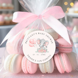 Pegatina Redonda A Sweet Little Girl is on her Way Baby shower