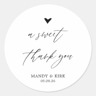 Pegatina Redonda A Sweet Thank You Personalized Favor Sticker