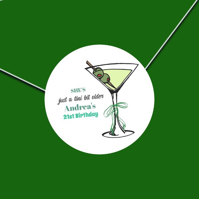 Pegatina Redonda A Tini Bit Older 21st Birthday Party (Subido por el creador)