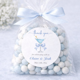 Pegatina Redonda A Tini One On The Way Blue Martini Boy Thank You