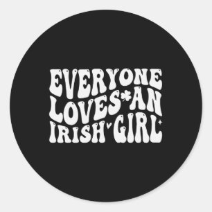 Pegatina Redonda A Todos Les Encanta Un Chica Irlandés Groovy Por S