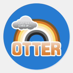 Pegatina Redonda A todos les encanta un Otter