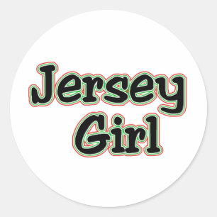Pegatina Redonda A todos les gusta un Chica de Jersey