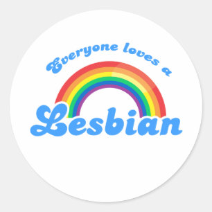 Pegatina Redonda A todos les gustan las lesbianas