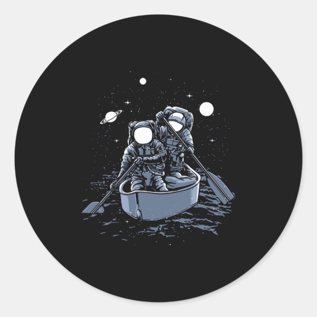 Pegatina Redonda A través de la galaxia (Anverso)