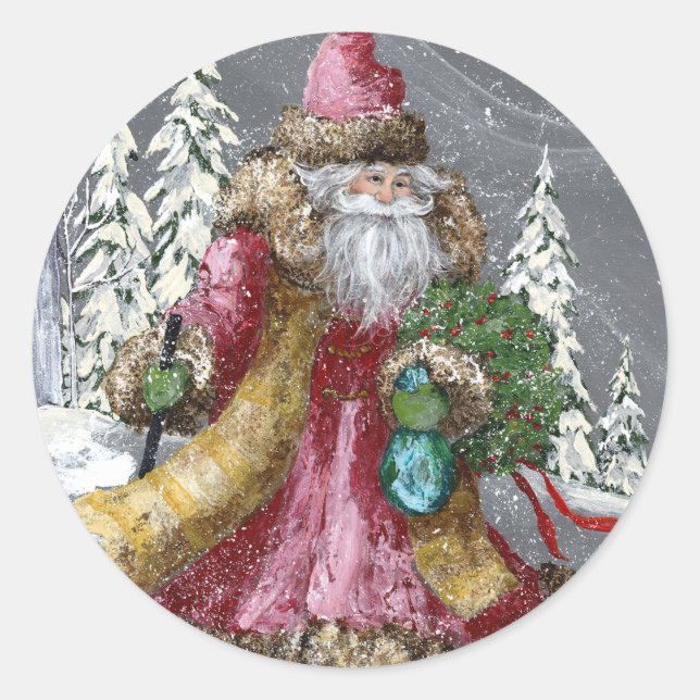 PEGATINA REDONDA A TRAVÉS DE LA NIEVE (Anverso)