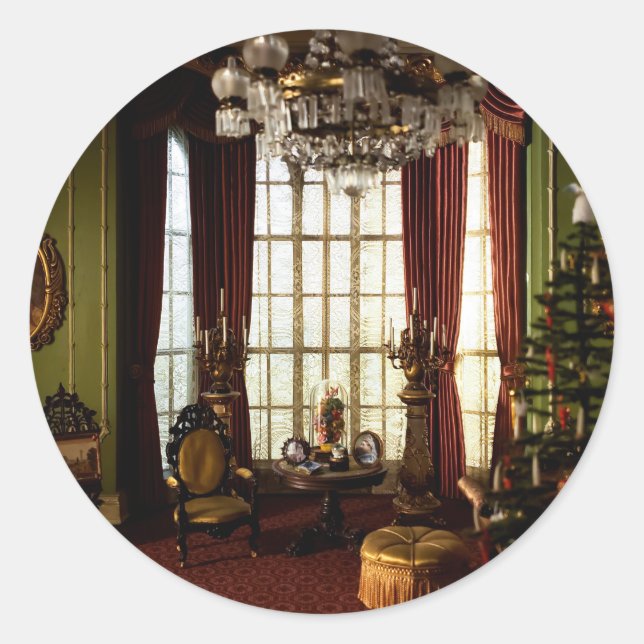 Pegatina Redonda A Victorian Christmas - Small Sticker (Anverso)