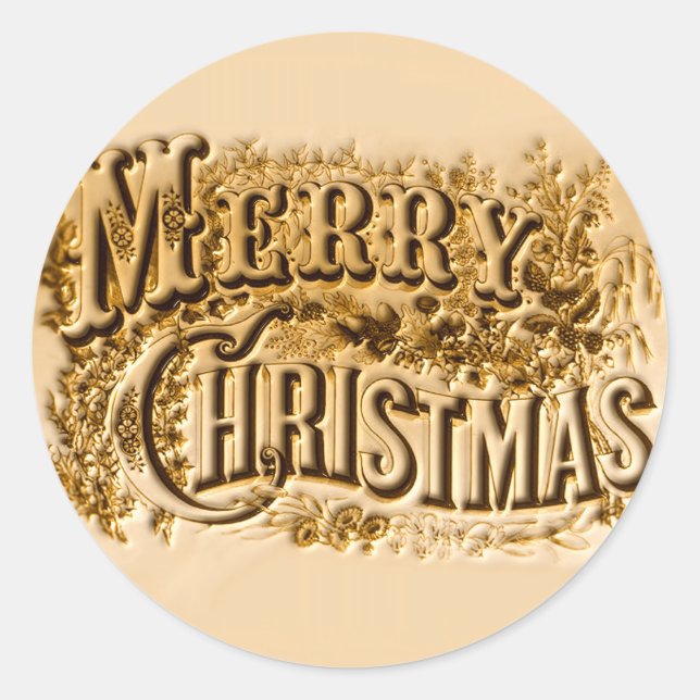 Pegatina Redonda A y Feliz Navidad (Anverso)