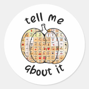 Pegatina Redonda Aac Pumpkin Cuéntame Acerca De La Patología Del Di
